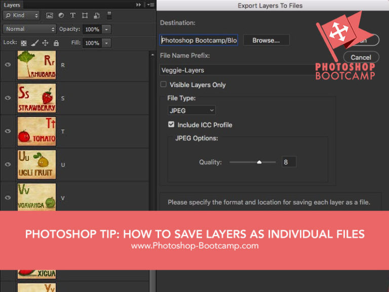 PHOTOSHOP TIP: HOW TO SAVE LAYERS AS INDIVIDUAL FILES