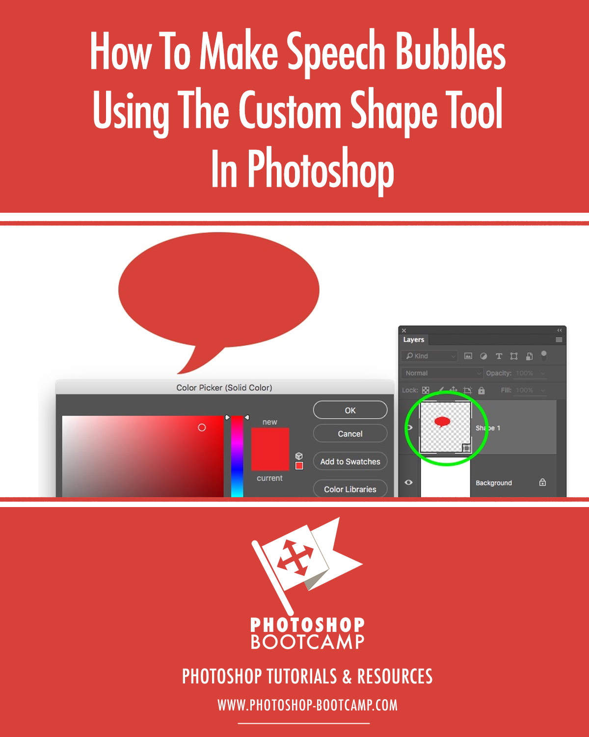 How To Make Speech Bubbles Using The Custom Shape Tool In Photoshop