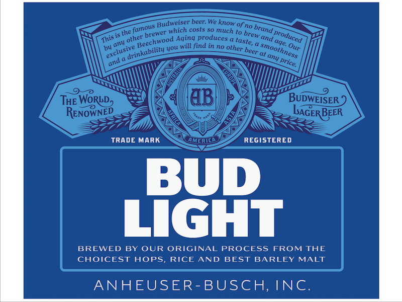 Bud Light Beer Label
