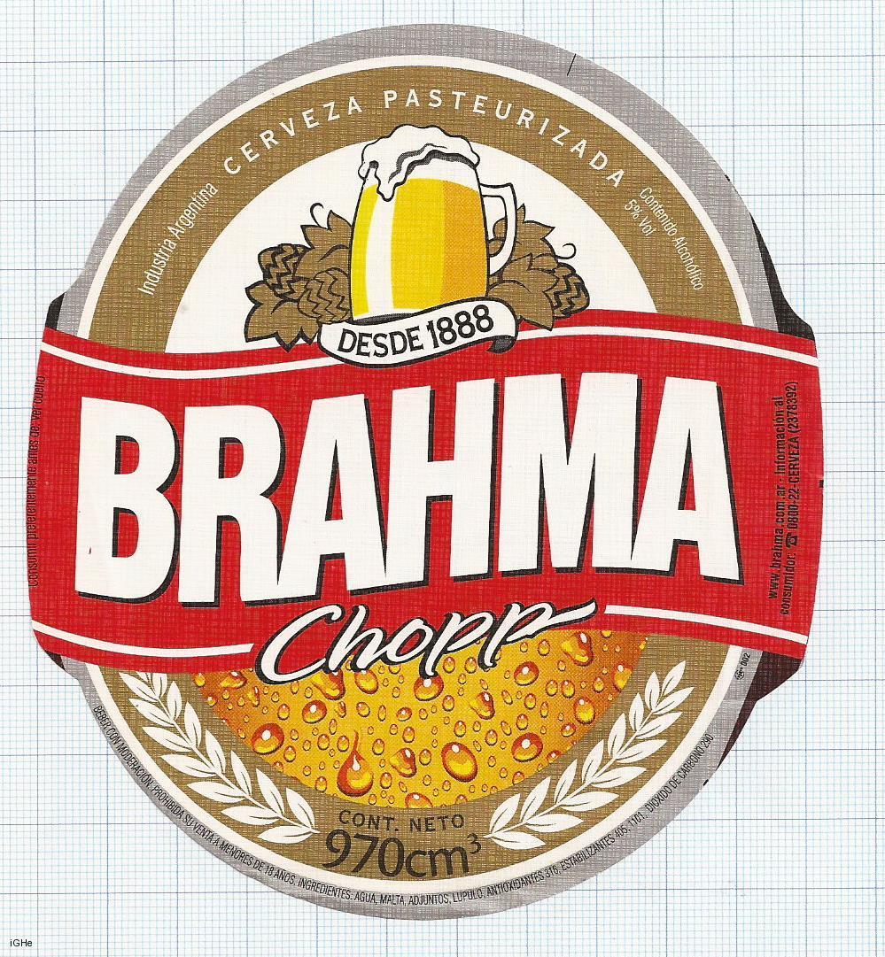 Brahma Chopp Beer Label