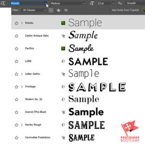 Increase Font Preview Size Photoshop