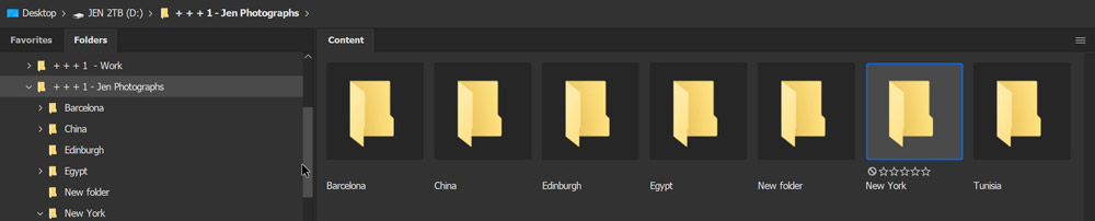 Adobe Bridge Folders