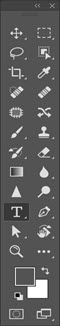 Photoshop Toolbar Double Column With Type Tool Selected