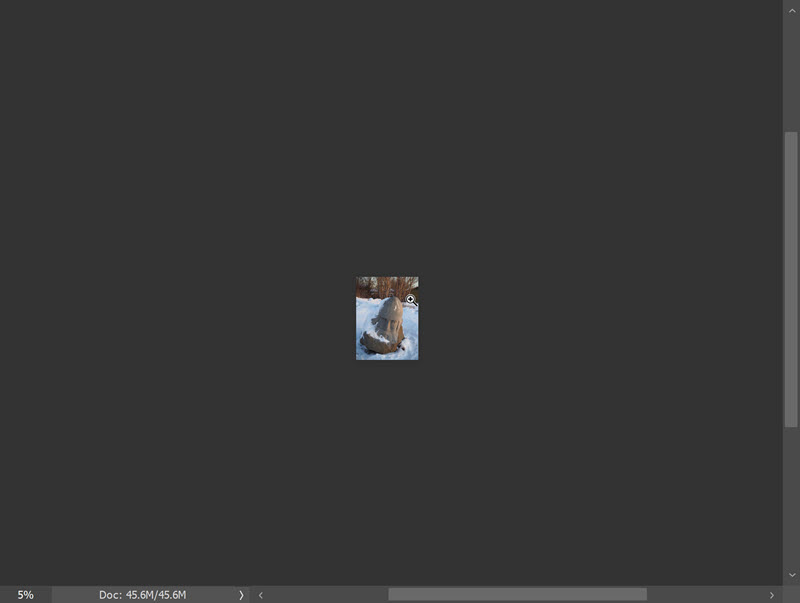 Zoom out by holding down Alt or Option key.