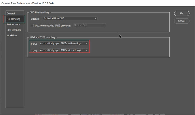 3 Camera Raw Preferences JPEG and TIFF